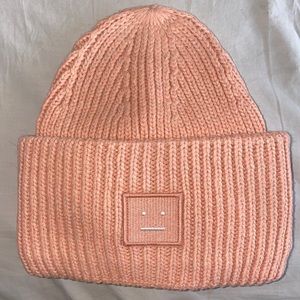 Acne pink pansy beanie hat
